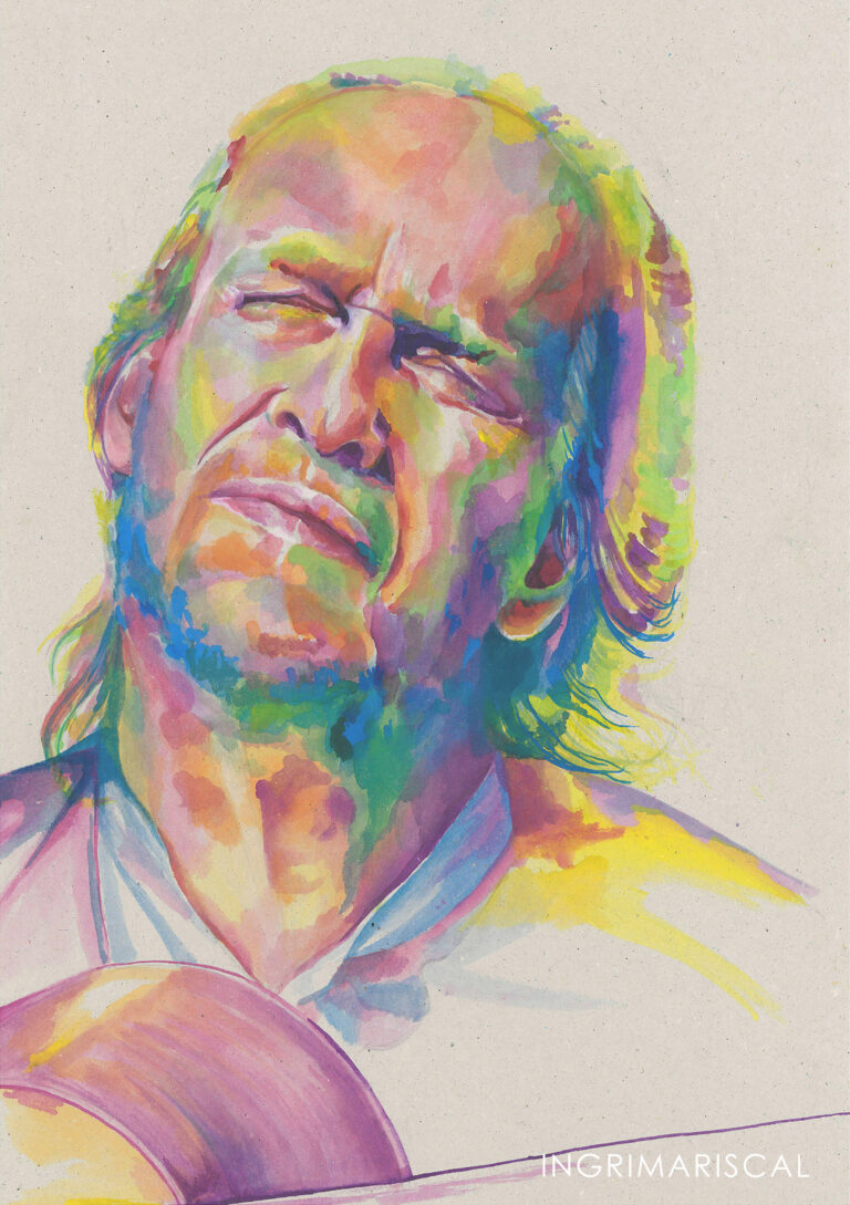 Ilustración Paco de Lucía: Ingri Mariscal